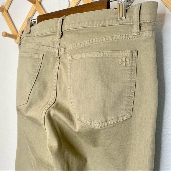 Tory Burch Emmy Ankle Snap Buttons Jeans Olive Size 31 - Picture 6 of 9
